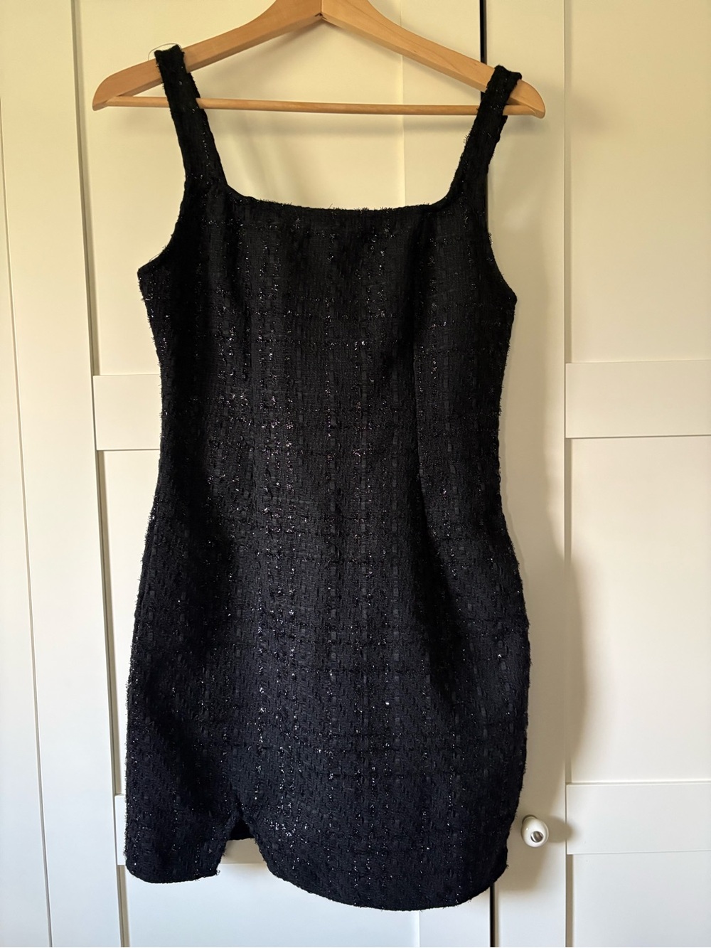 SHEIN Black Textured Mini Tank Dress